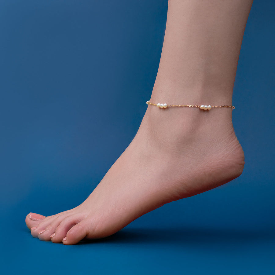 Astra Gold Freshwater Pearl Anklet