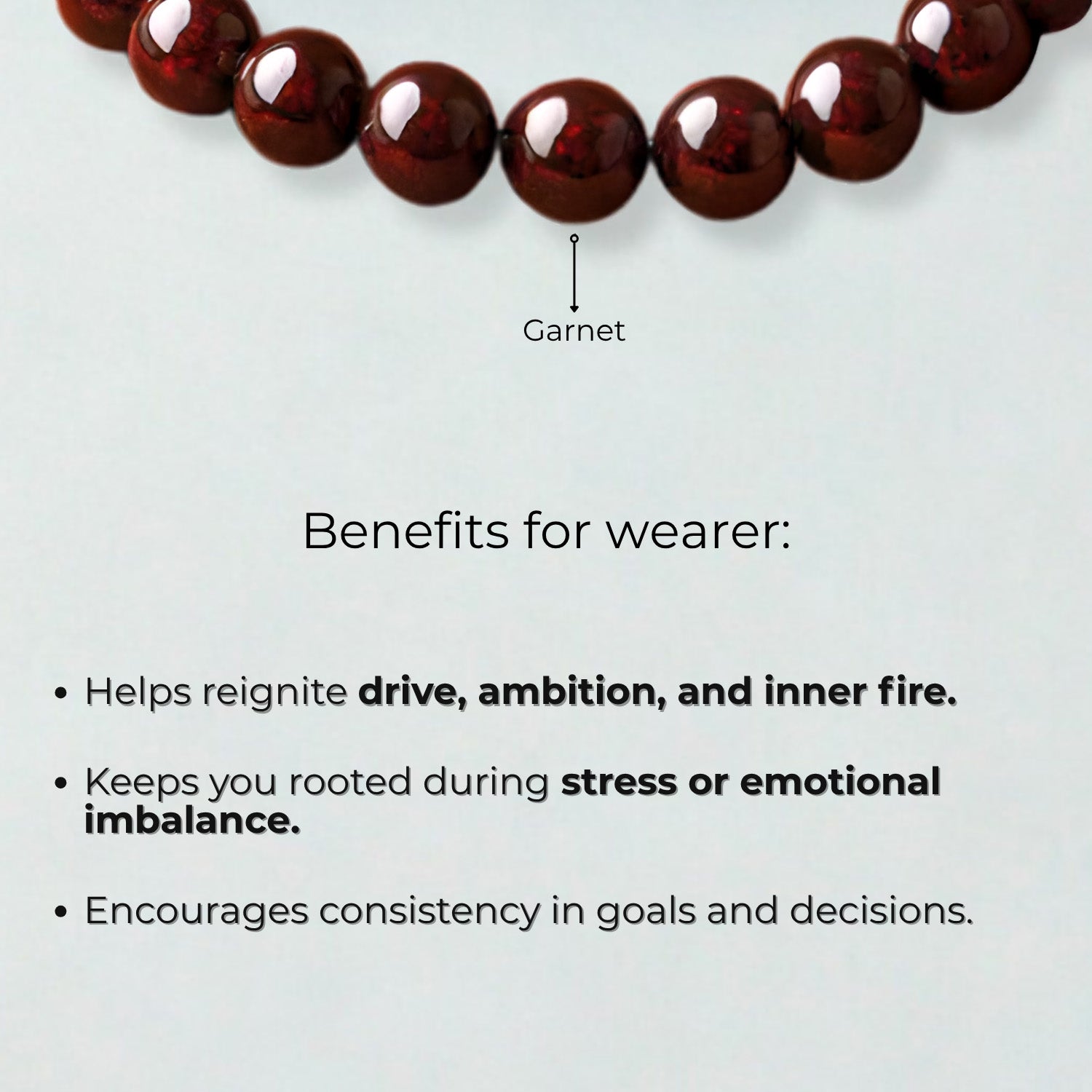 Energizing Garnet Natural Stone Elastic Bracelet