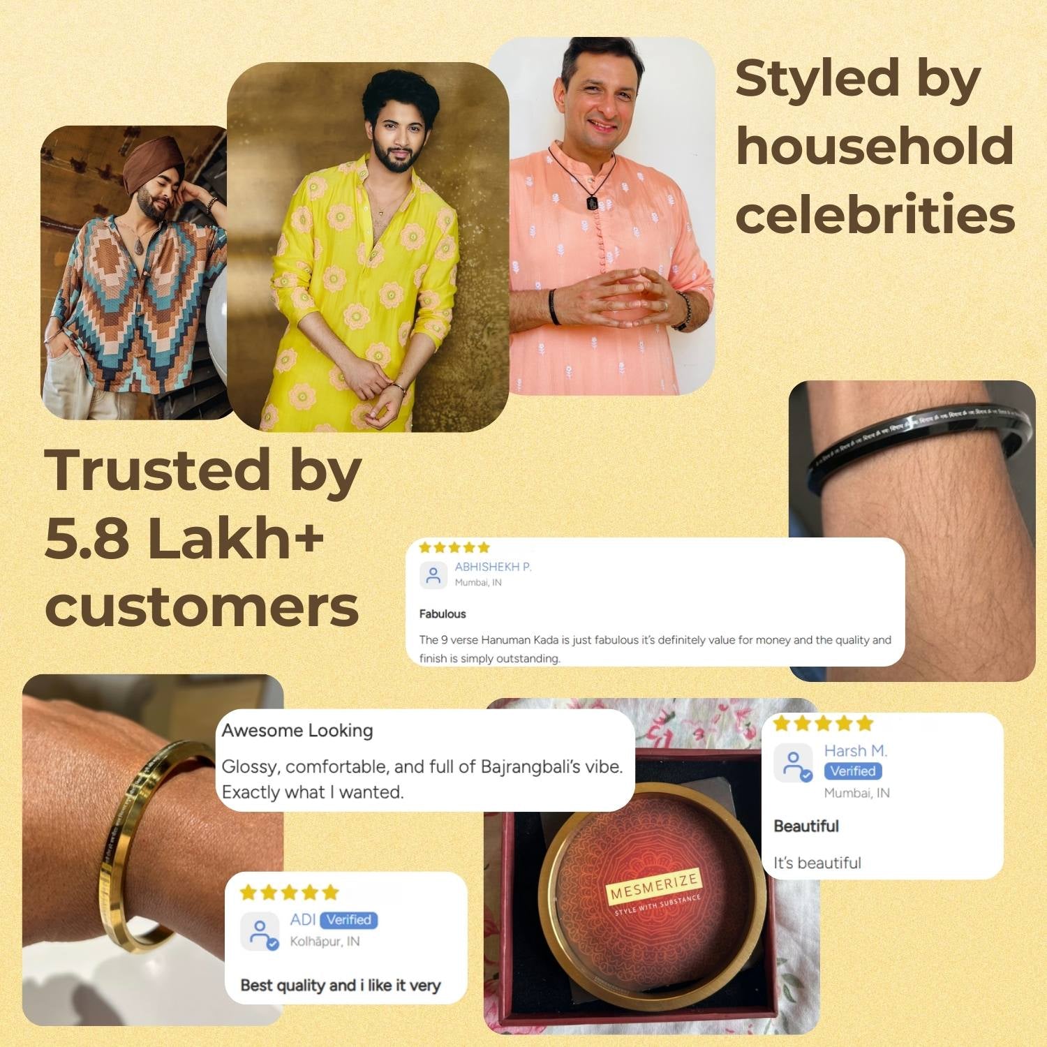 Shiv MicroCarved Round Kada Gold