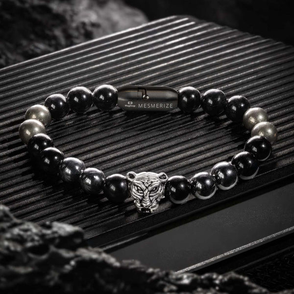 Natural Stone Jewellery Focus Black Panther 2.0 Natural Stone Bracelet with MagSnap