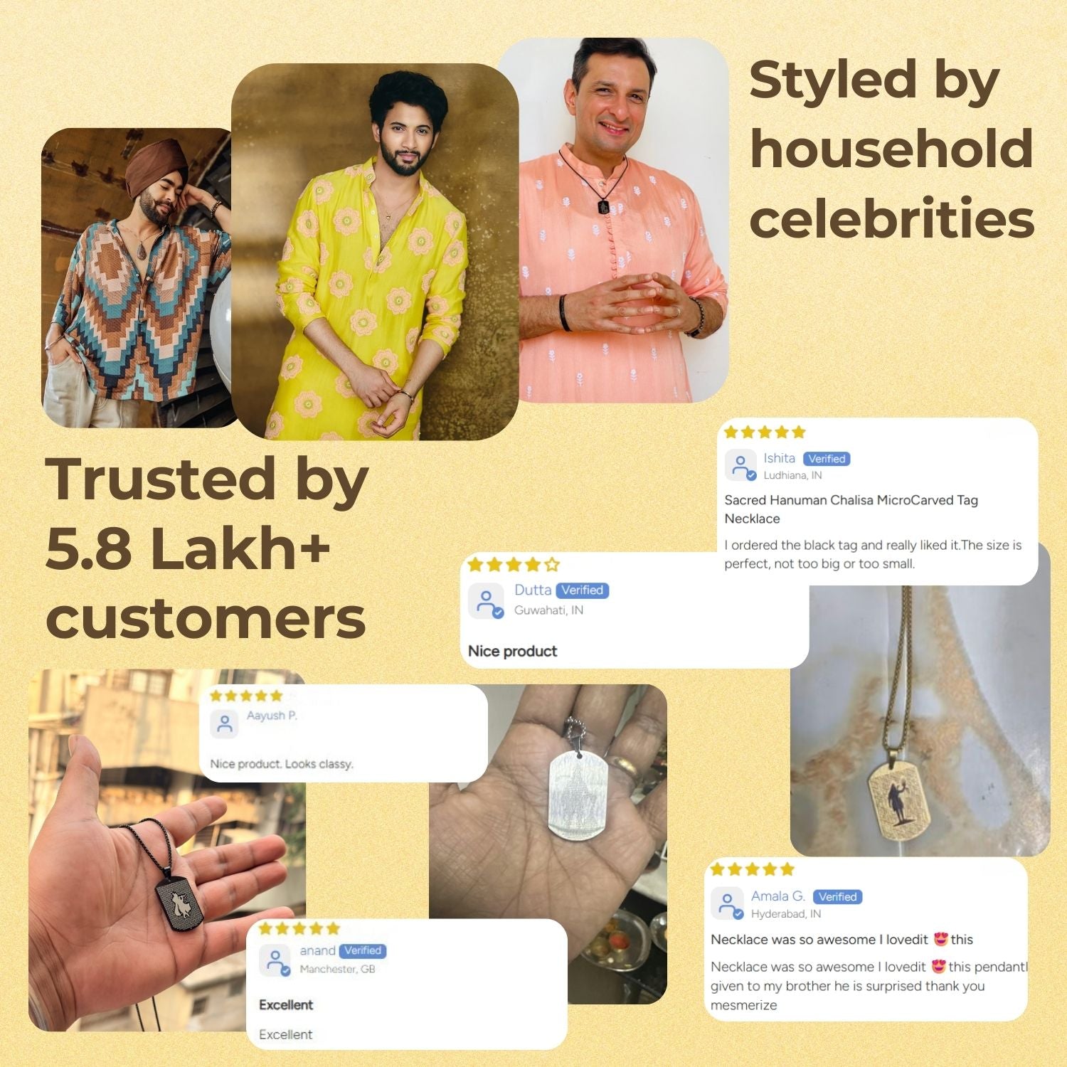 Hare Krishna Tag Necklace Silver