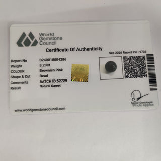 Garnet lab certificate 14