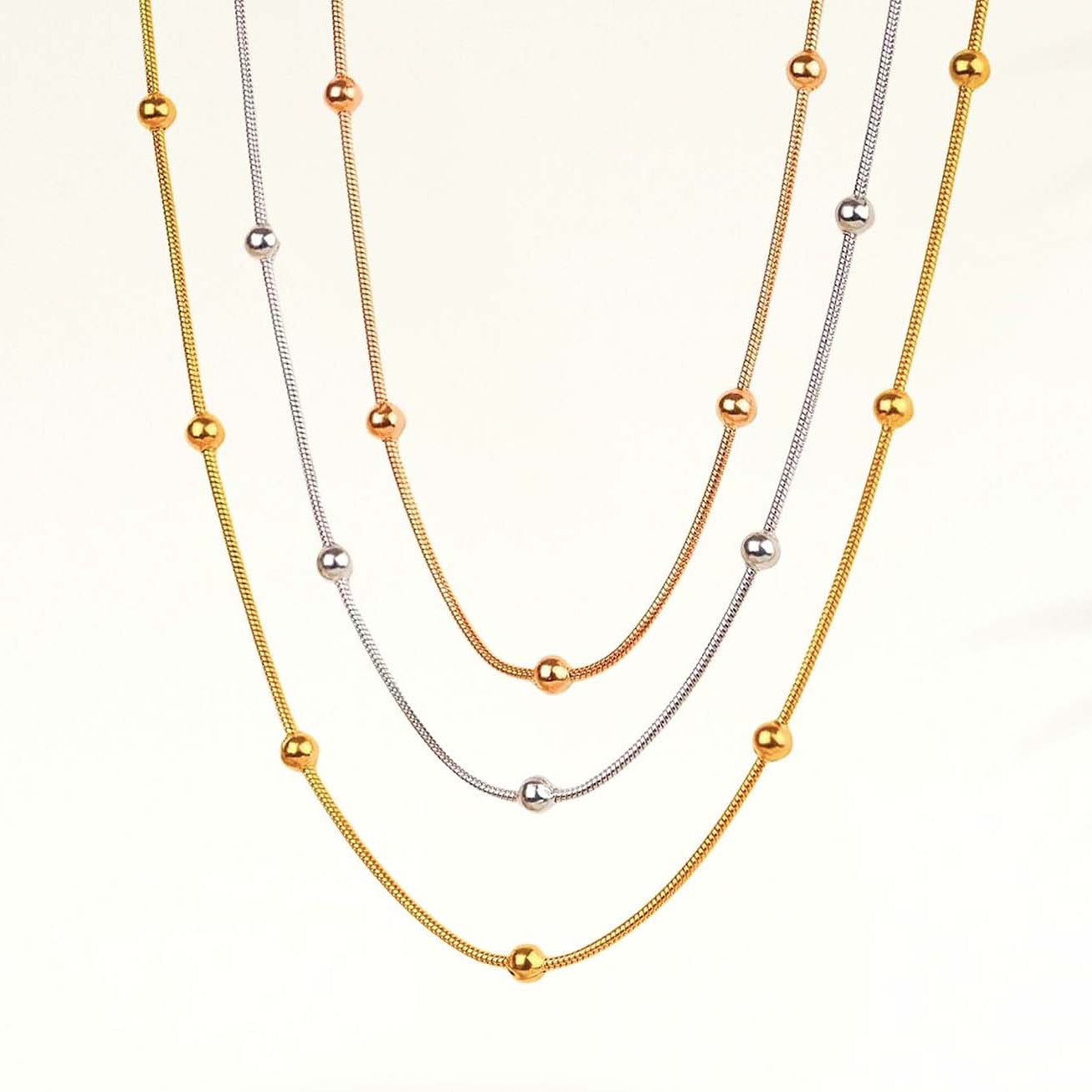 Giselle Tri-Colour Layered Necklace