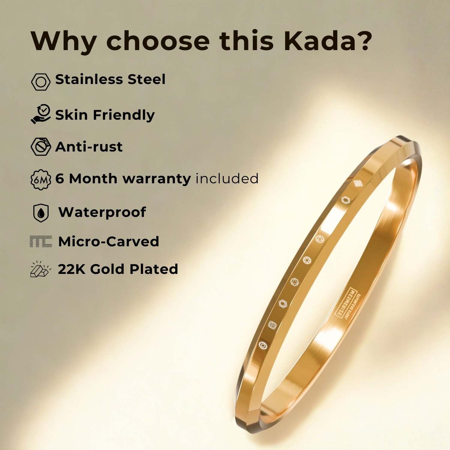 Om MicroCarved Round Kada Black