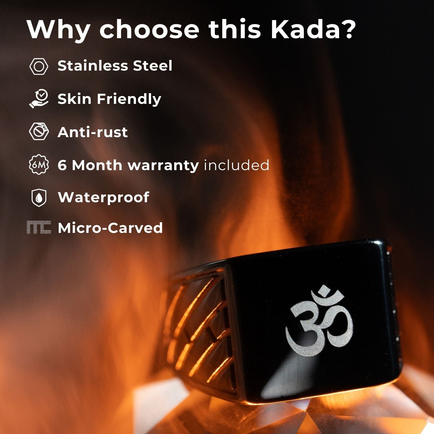 Spiritual Black Hercules Ring Hanuman Gada