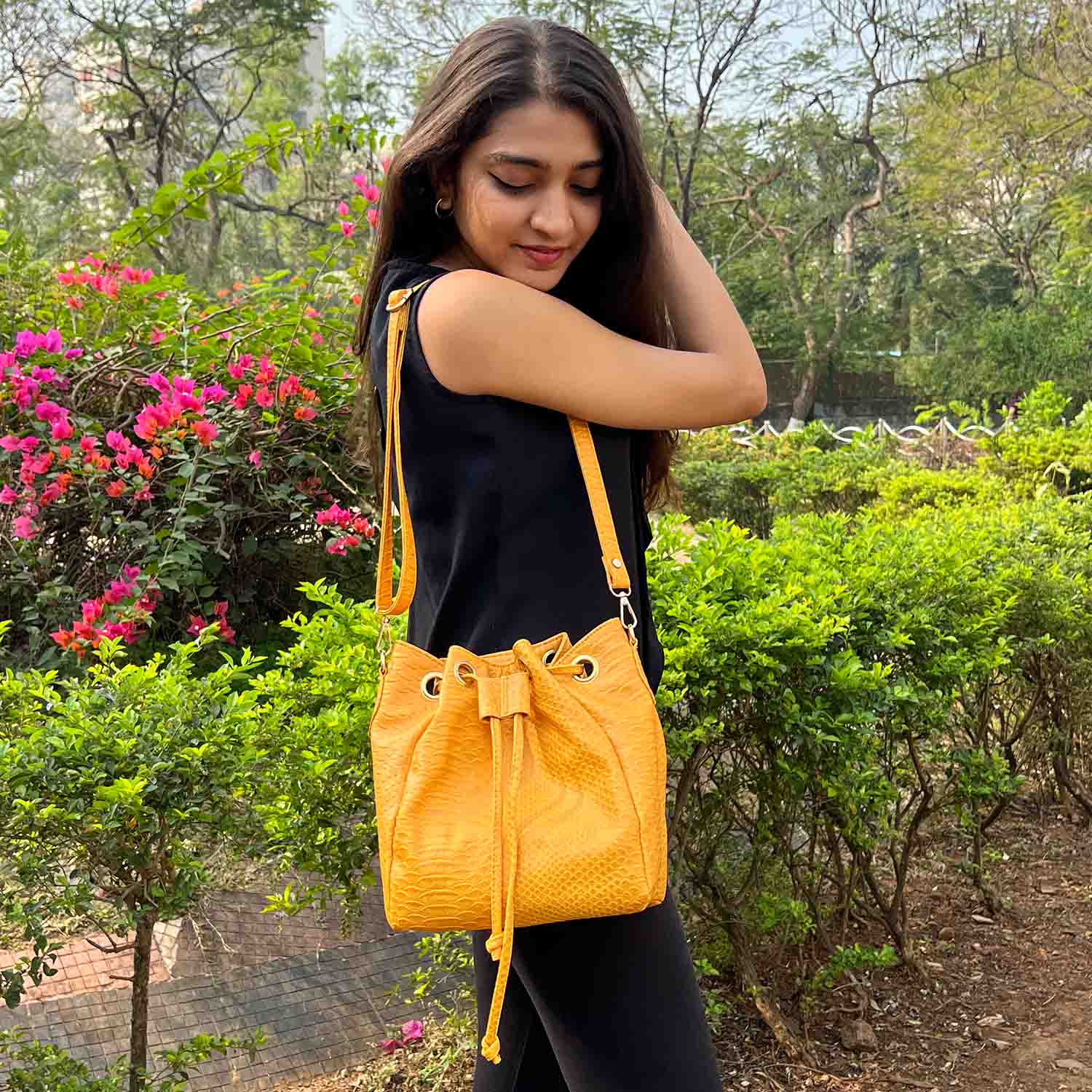 Sunflower Yellow Bucket Bag