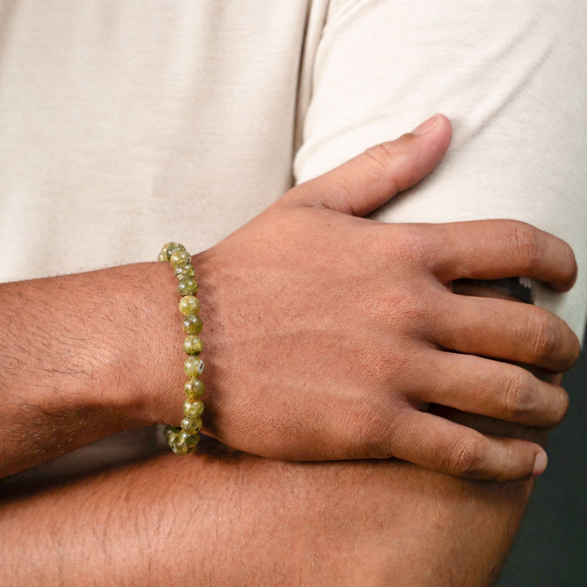 Inner Growth Peridot Natural Stone Bracelet With MagSnap