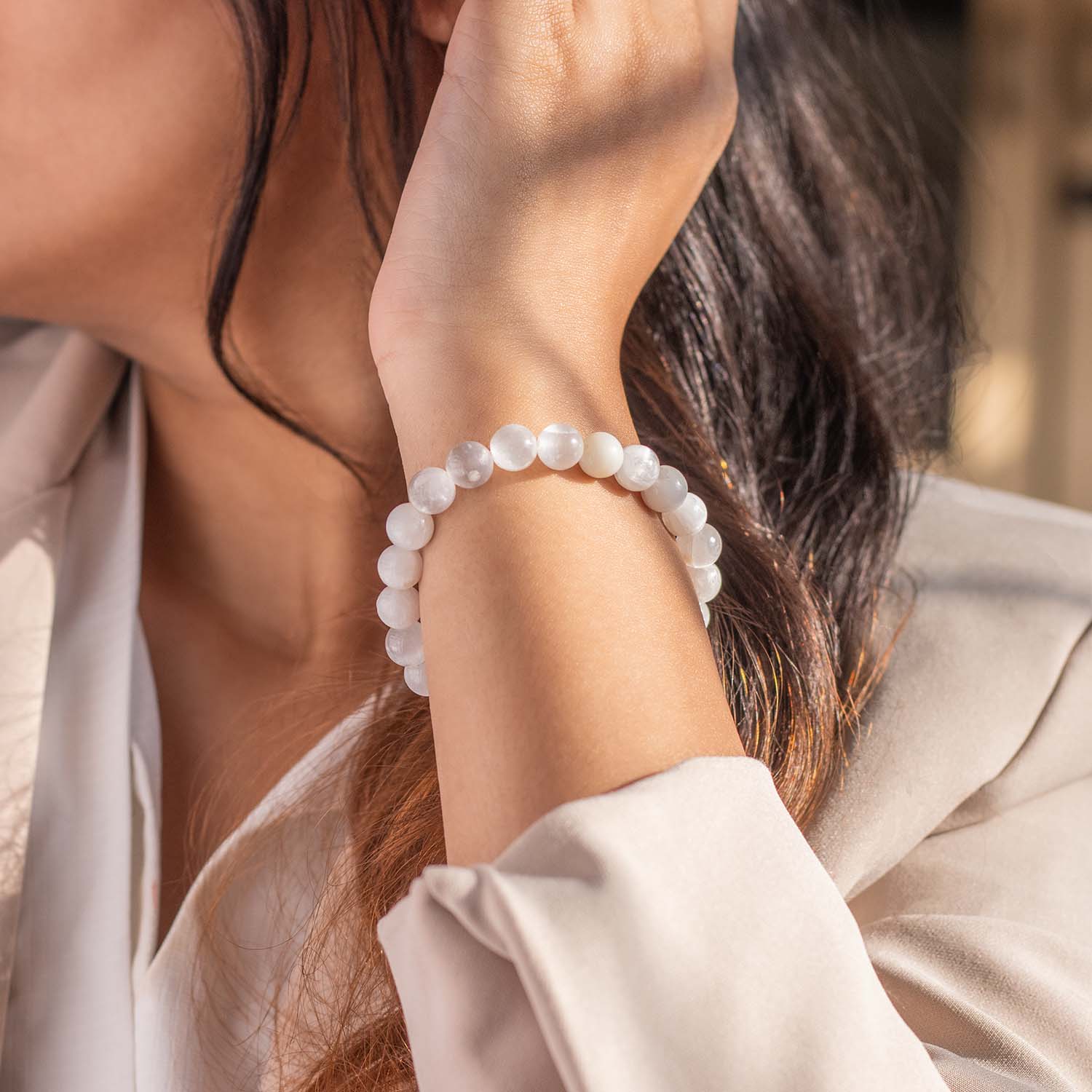 Inner Peace Selenite Natural Stone Bracelet