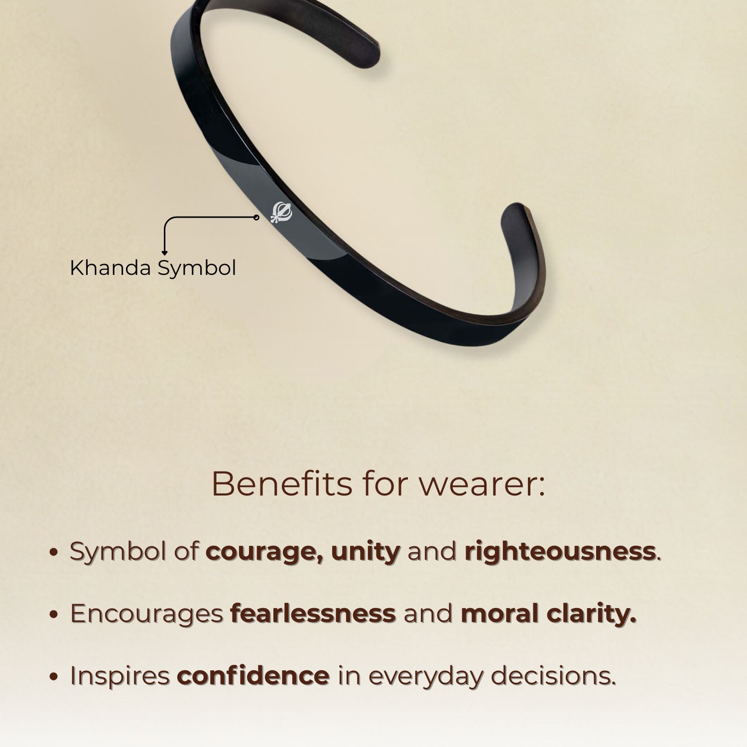 Khanda Gloss Cuff Adjustable Bracelet Silver