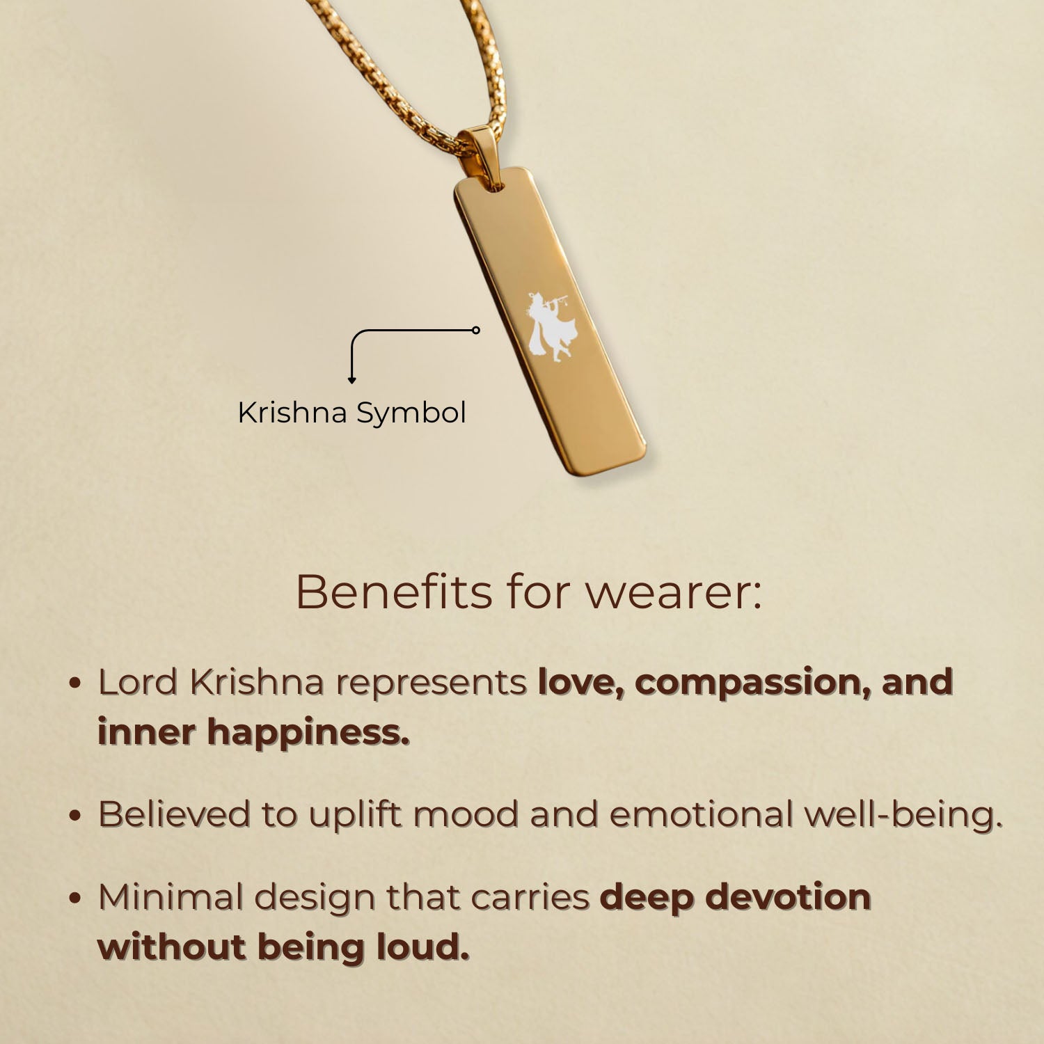 Krishna Mini Tag Necklace Black