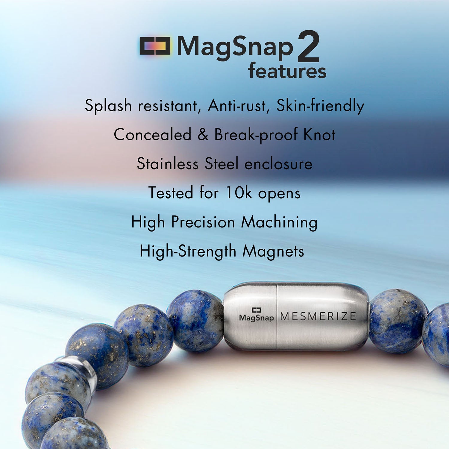 Personalised Natural Stone Jewellery Spiritual Rudraksh Natural Stone Bracelet with Magsnap