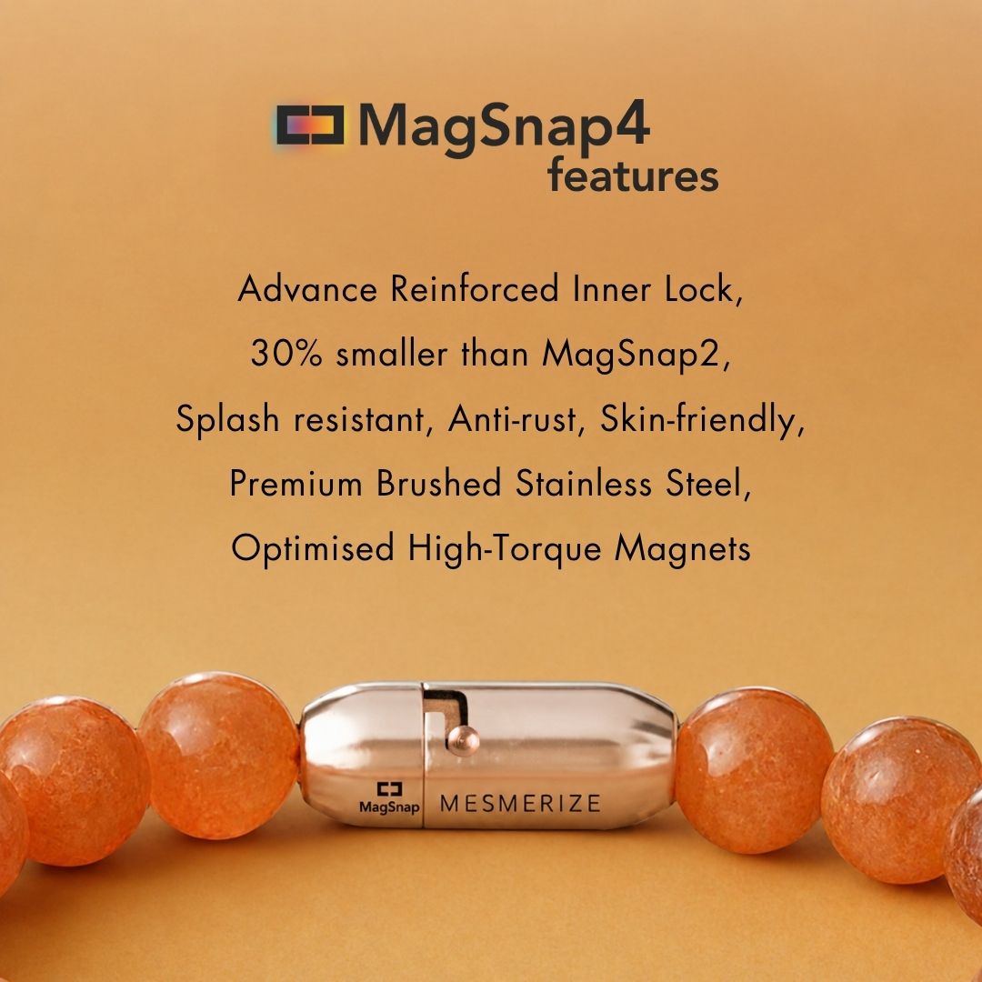 Onyx & Rose Quartz Natural Stone Couple Bracelet with Magsnap 2