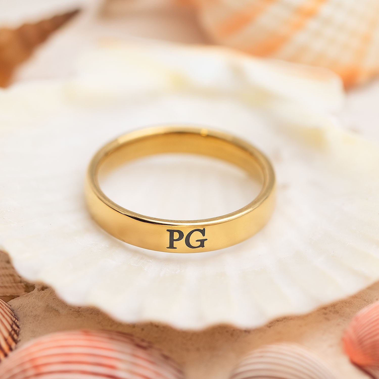 Personalised Band Ring Gold