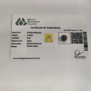 Red Jasper lab certificate 15