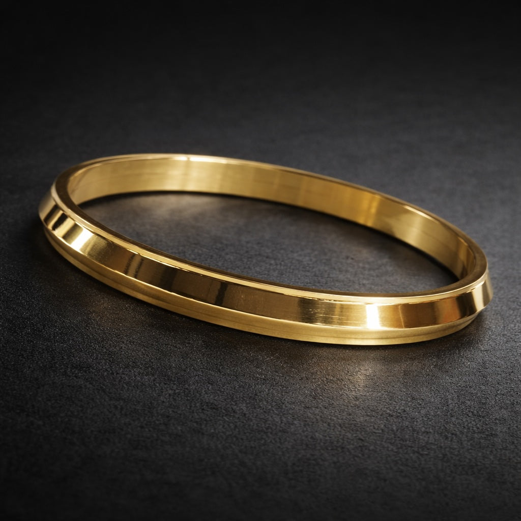 Round Edge Kada Gold