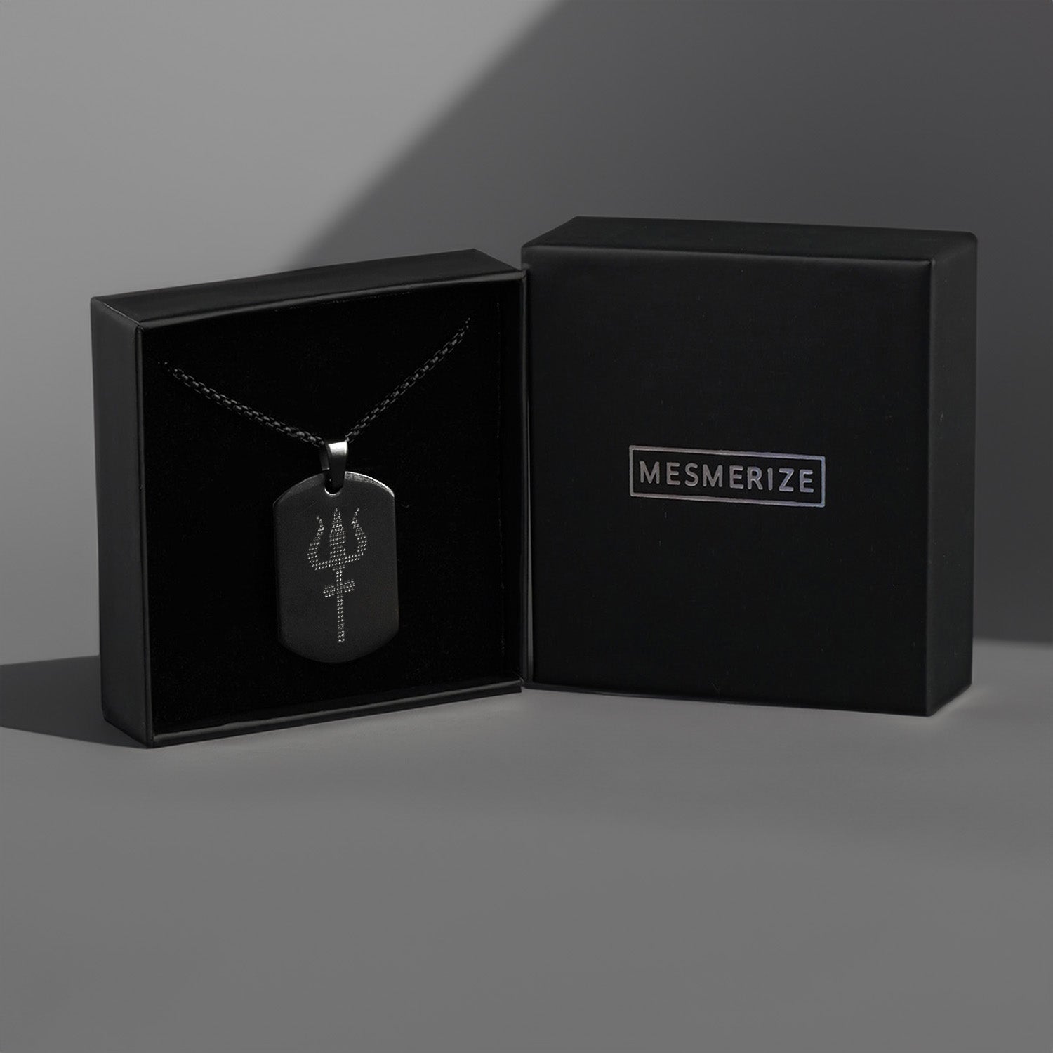 Shiv Trishul MicroCarved Tag Necklace shiv trishul