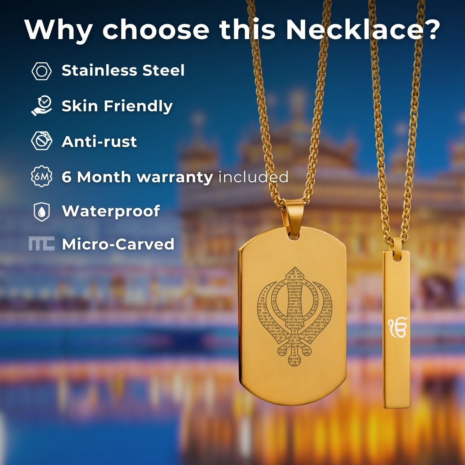 Ik Onkar Spiritual Mini Tag Gold