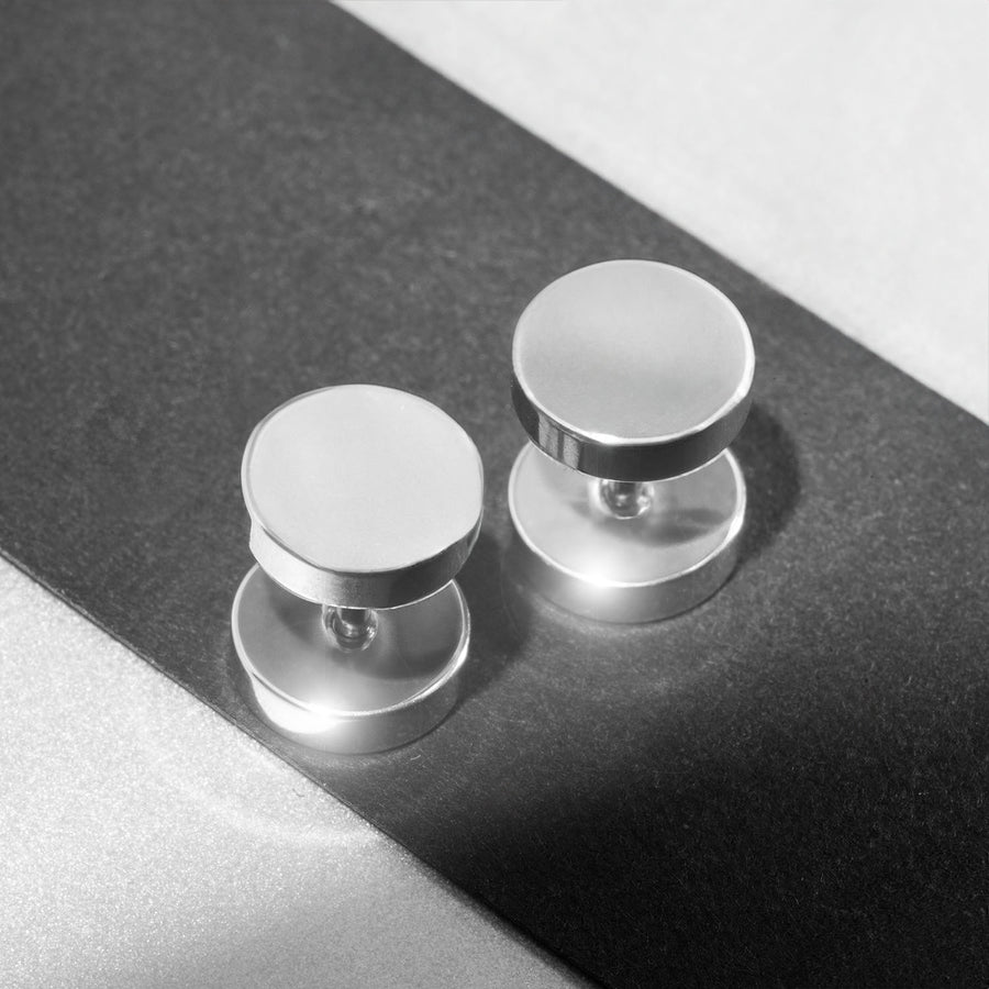 Round Stud Earrings-Pair