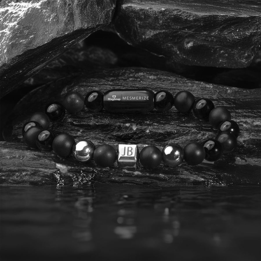 Personalised Stealth Gloss Black Bracelet With Magsnap