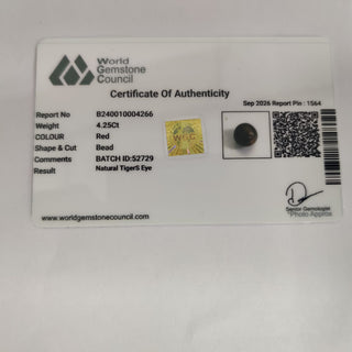 Tiger Eye lab certificate 16