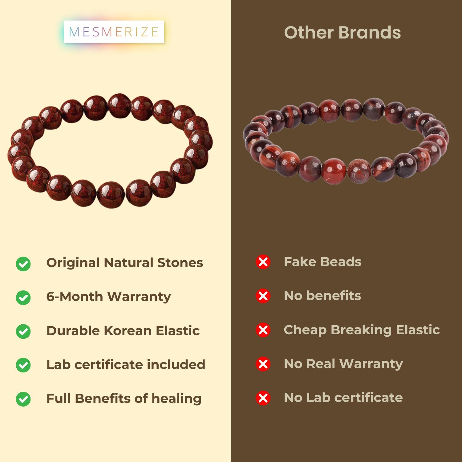 Energizing Garnet Natural Stone Elastic Bracelet