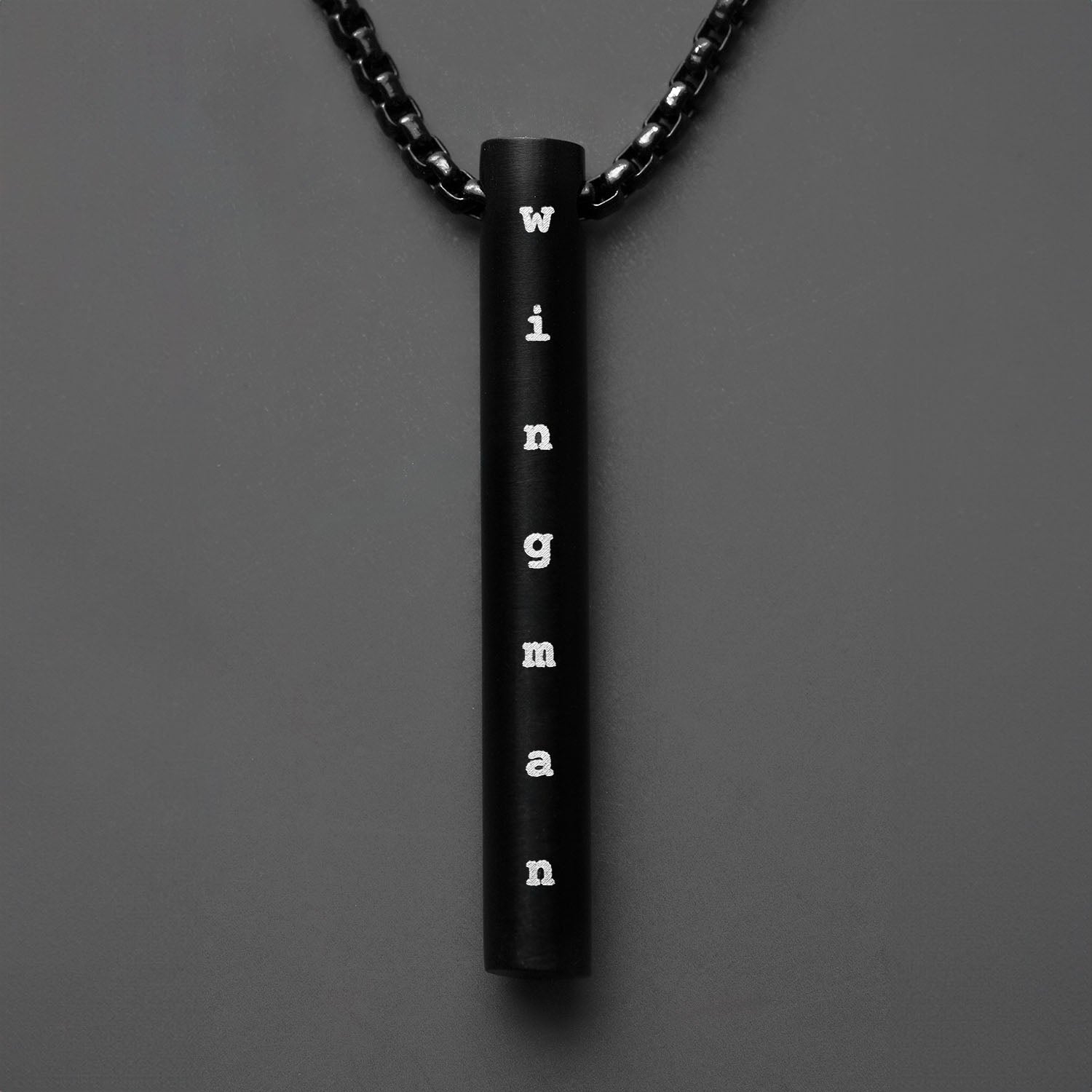 Wingman Black Barrel Necklace