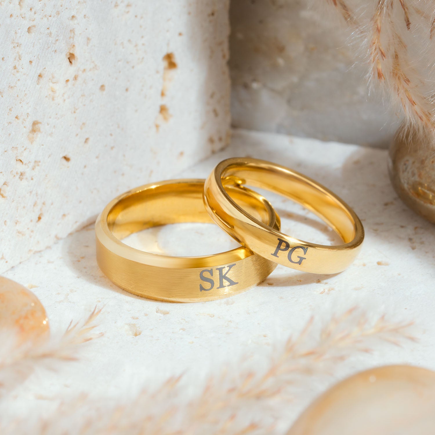 Personalised Gold Couple Ring