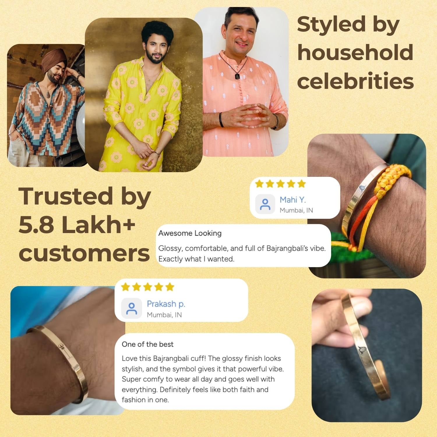 Hanuman Gada Gloss Cuff Adjustable Bracelet Gold