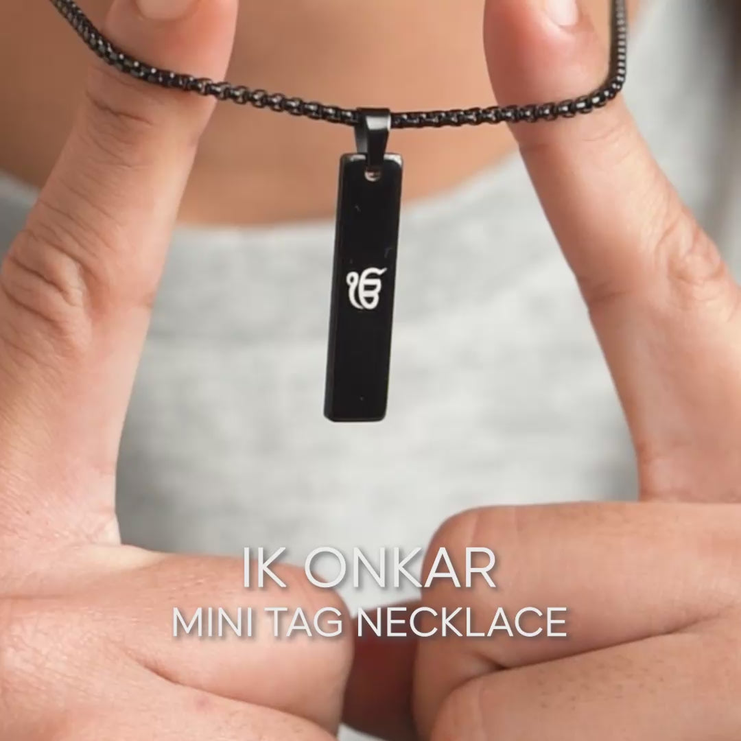 Ik Onkar Spiritual Mini Tag Black